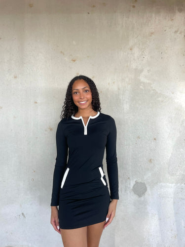 Half Zip Pocket Dress