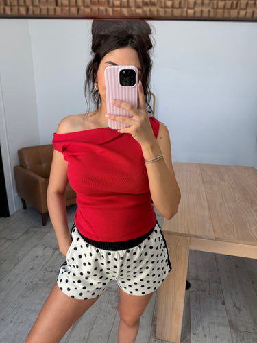 Polka Dot Track Shorts