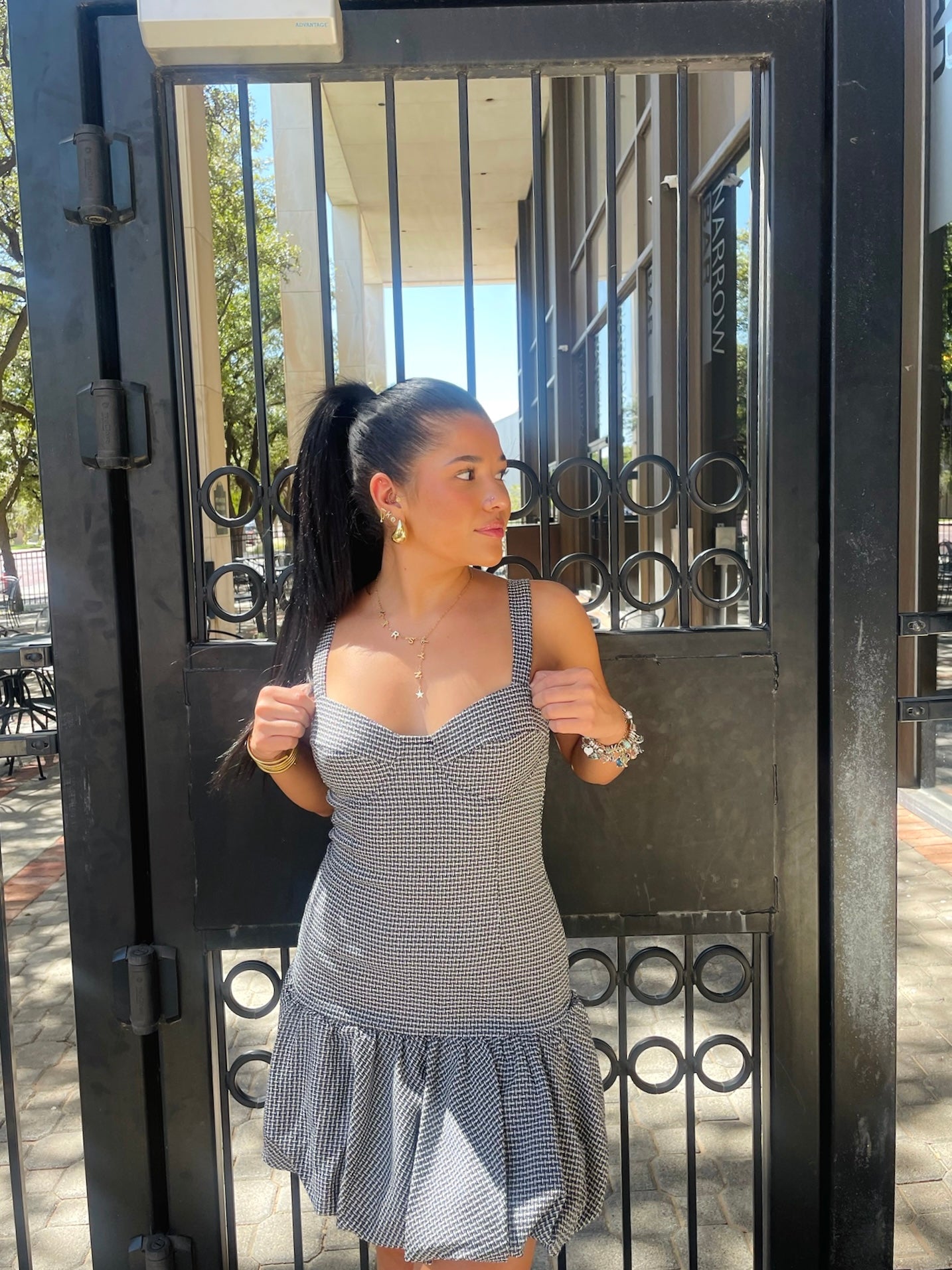 Bubble Hem Mini Dress