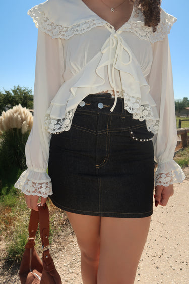 Black Denim Skirt