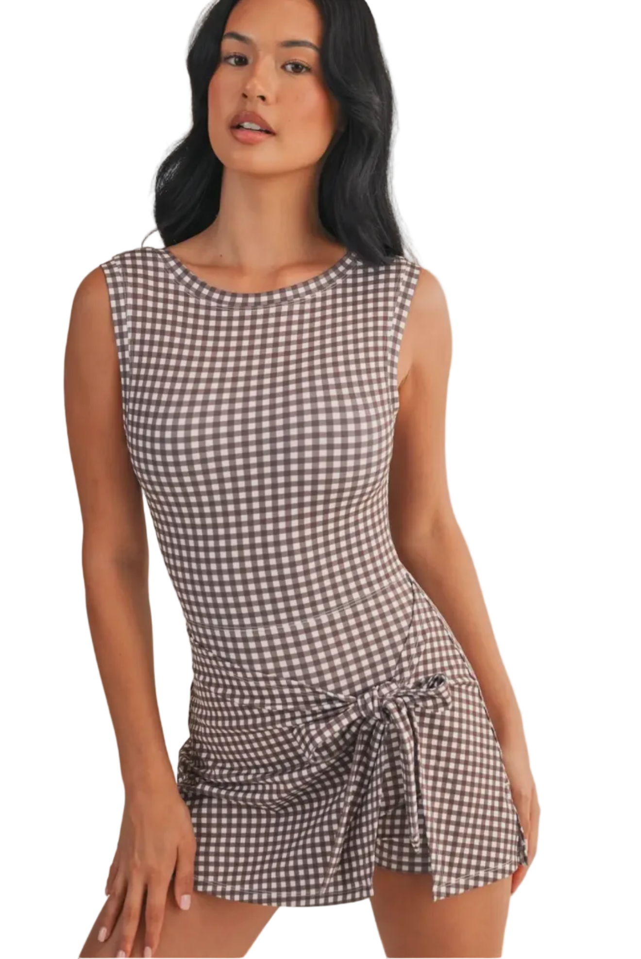 Brown Gingham Dress