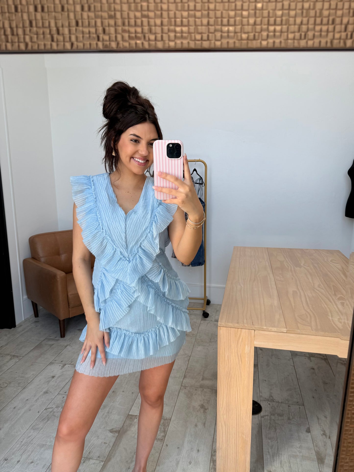 Light Blue Ruffle Dress