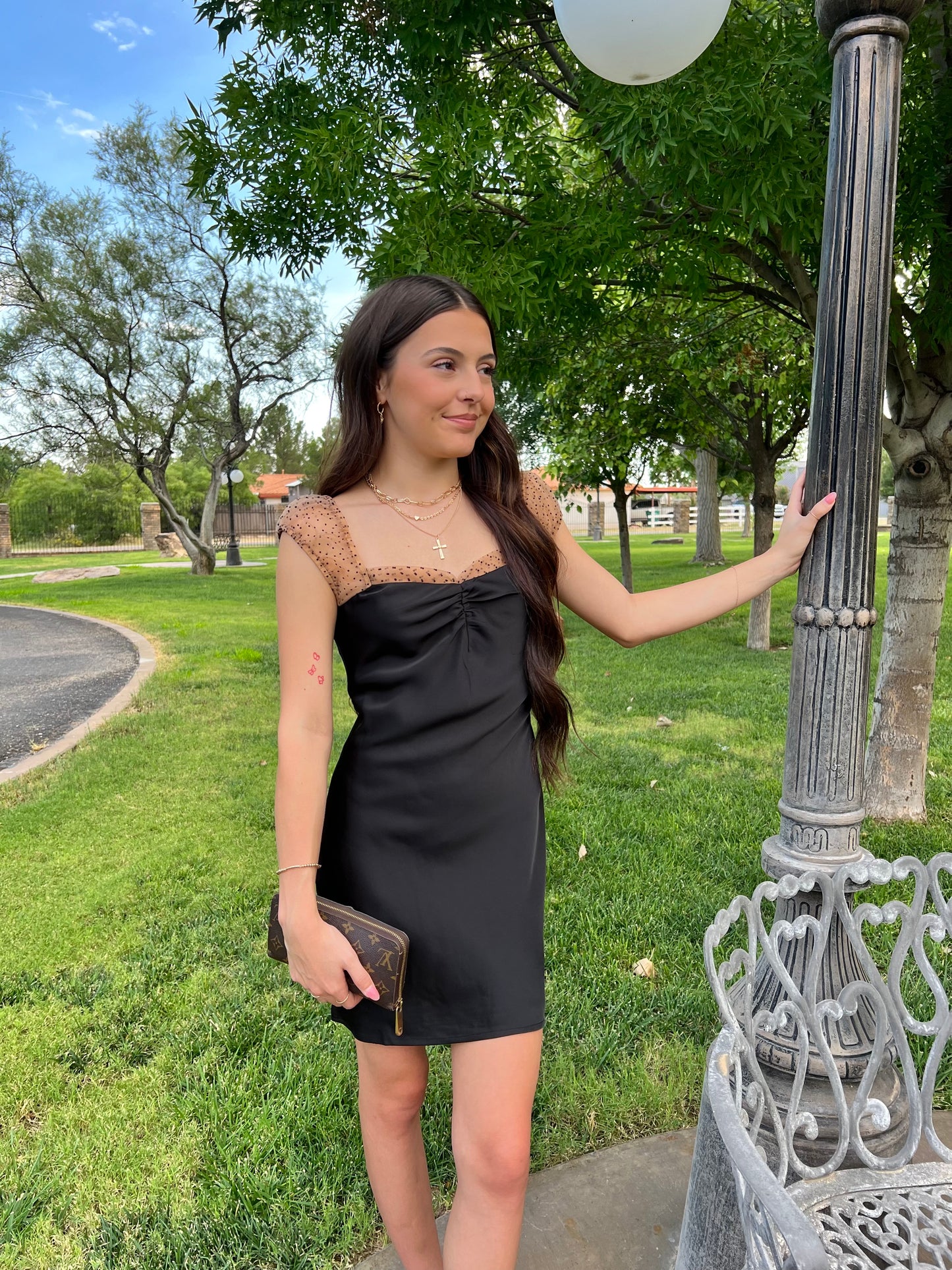 Puff Cap Mini Dress
