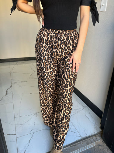 Cheetah Print Straight Pants