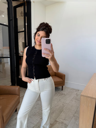 Black Button Down Top