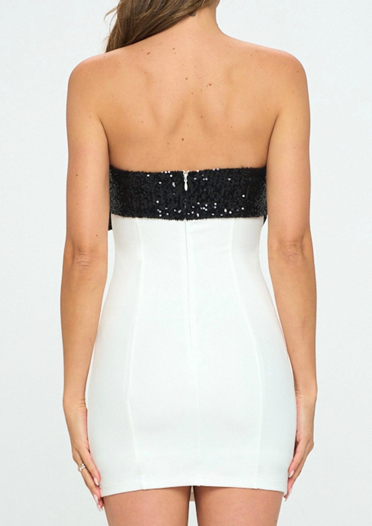 Sequin Bow Mini Dress