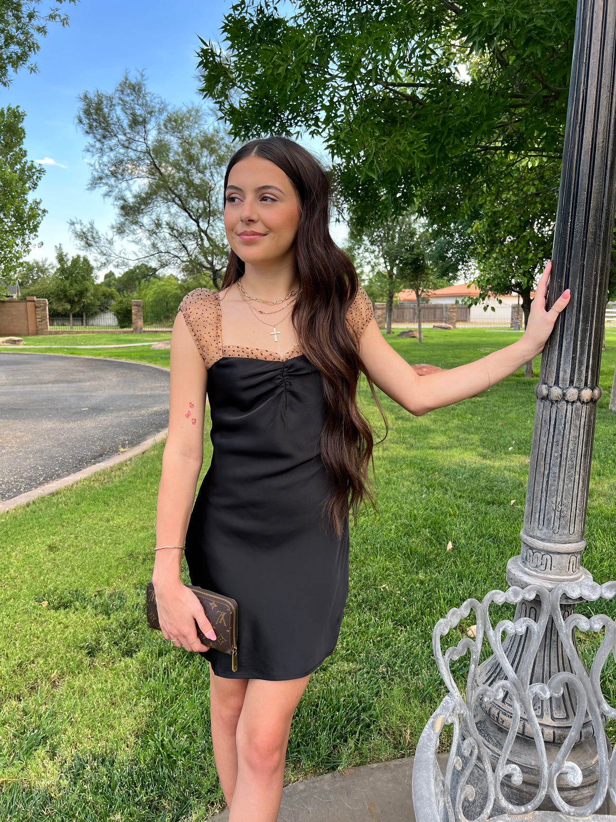 Puff Cap Mini Dress