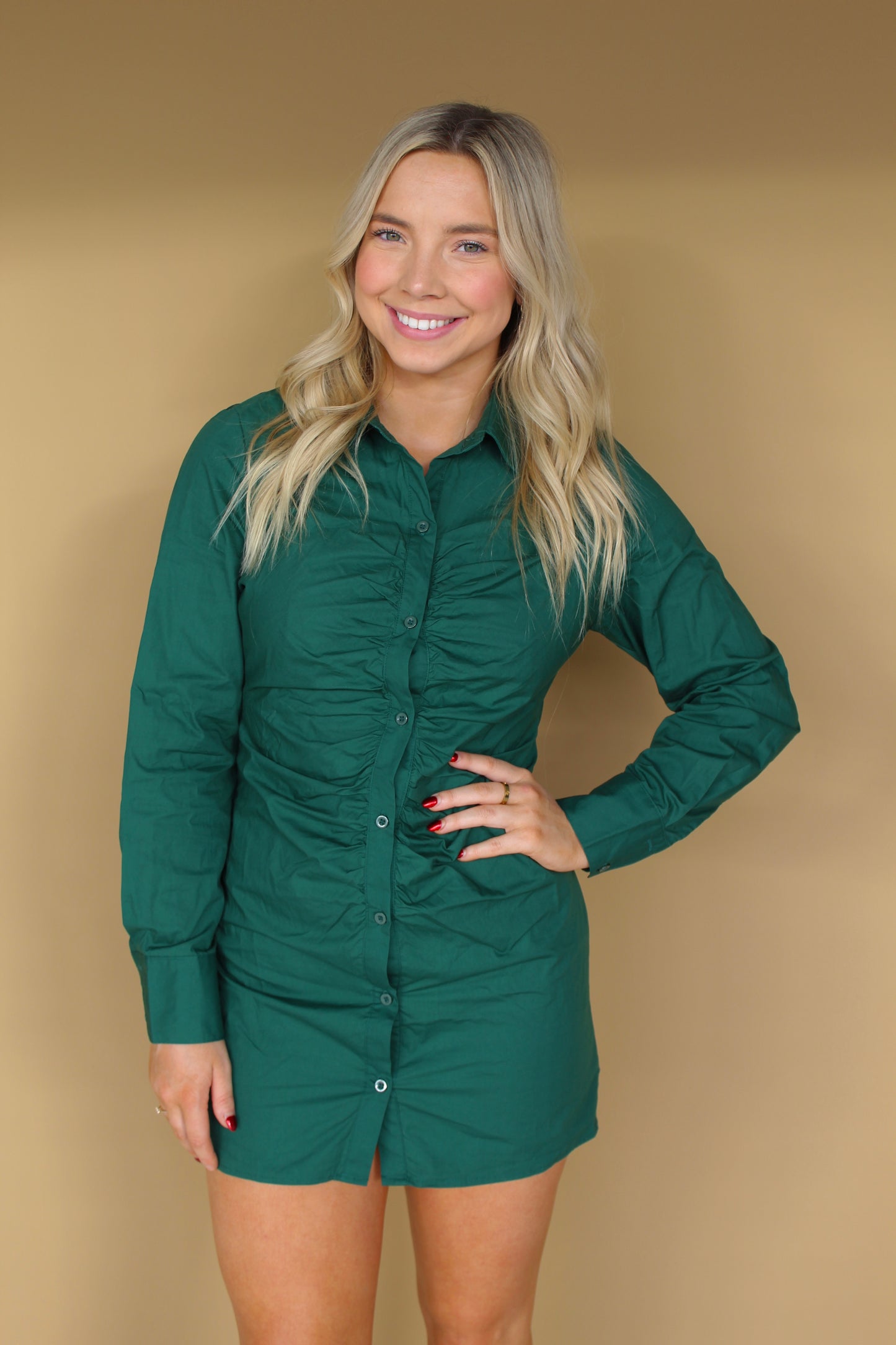 Green Button Down Dress