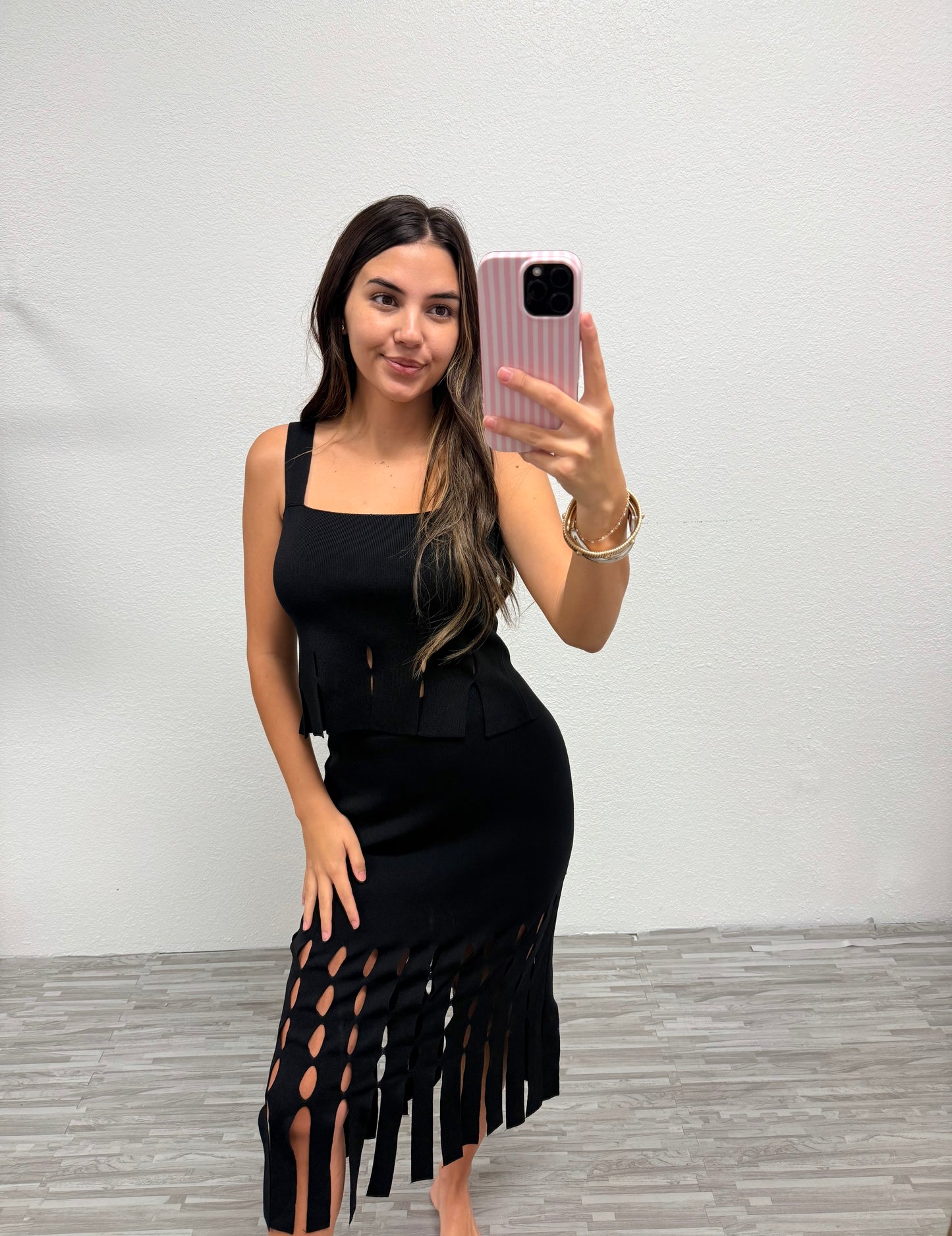 Black Fringe Set