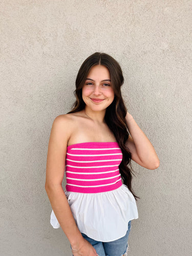 Flowy Pink Tube Top