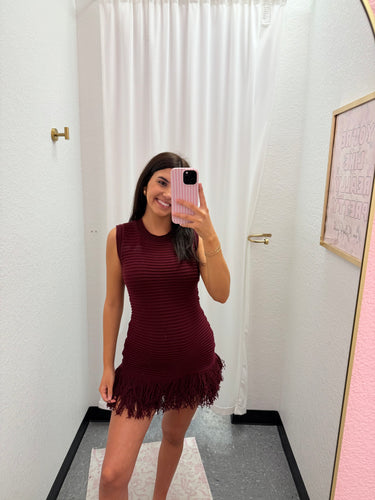 Cherry Knit Sweater Dress