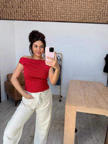 Red Asymmetrical Top