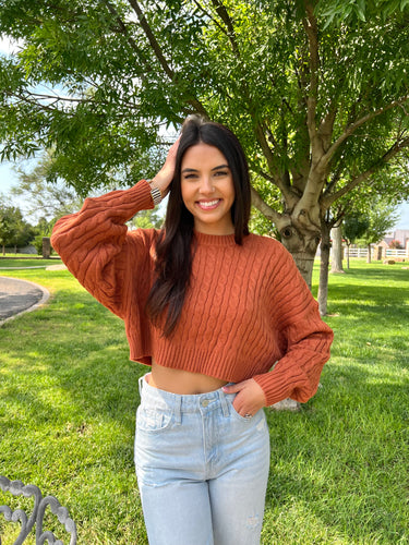 Copper Cable Knit Sweater