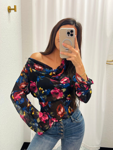 Floral Mesh Top
