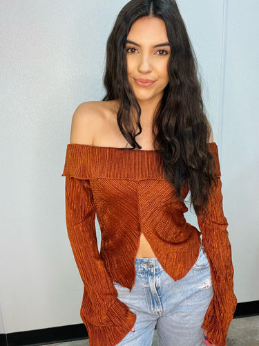 Rust Off the shoulder Top