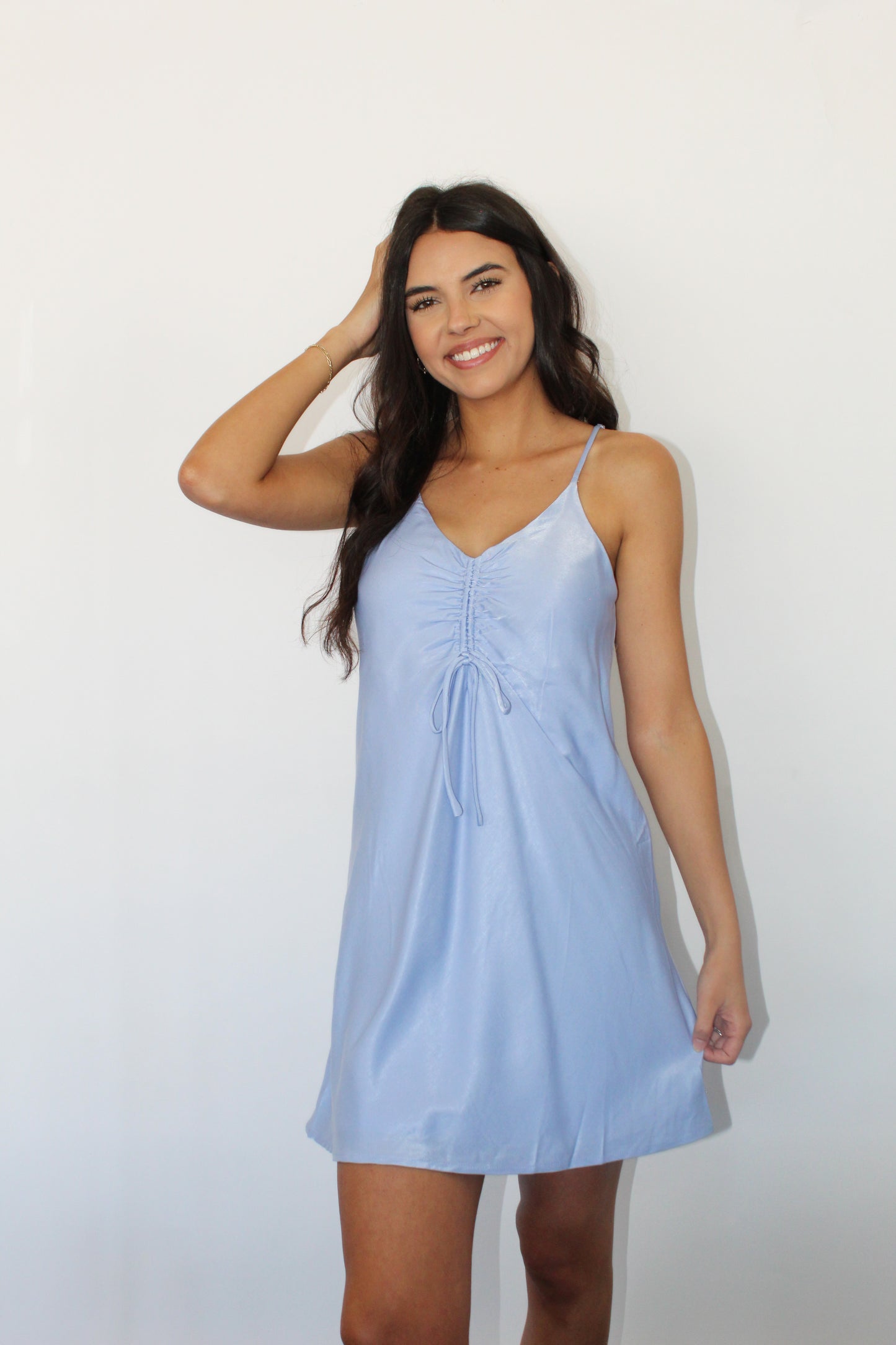 Light Blue Tie Detail Dress
