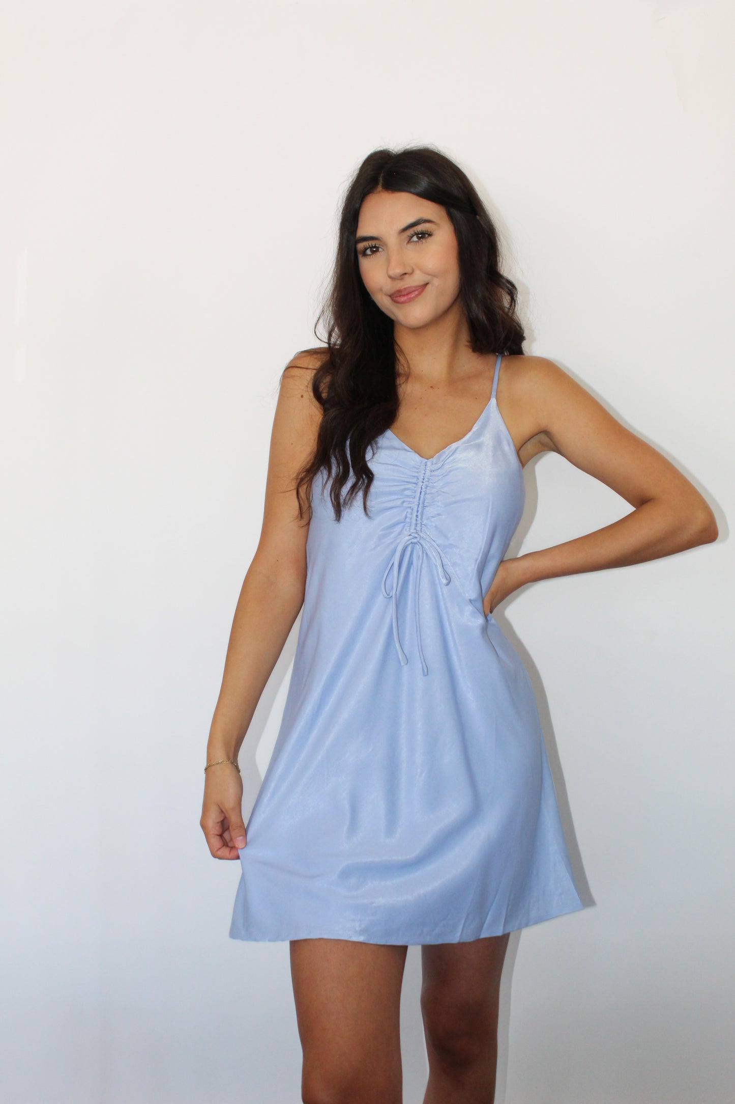Light Blue Tie Detail Dress