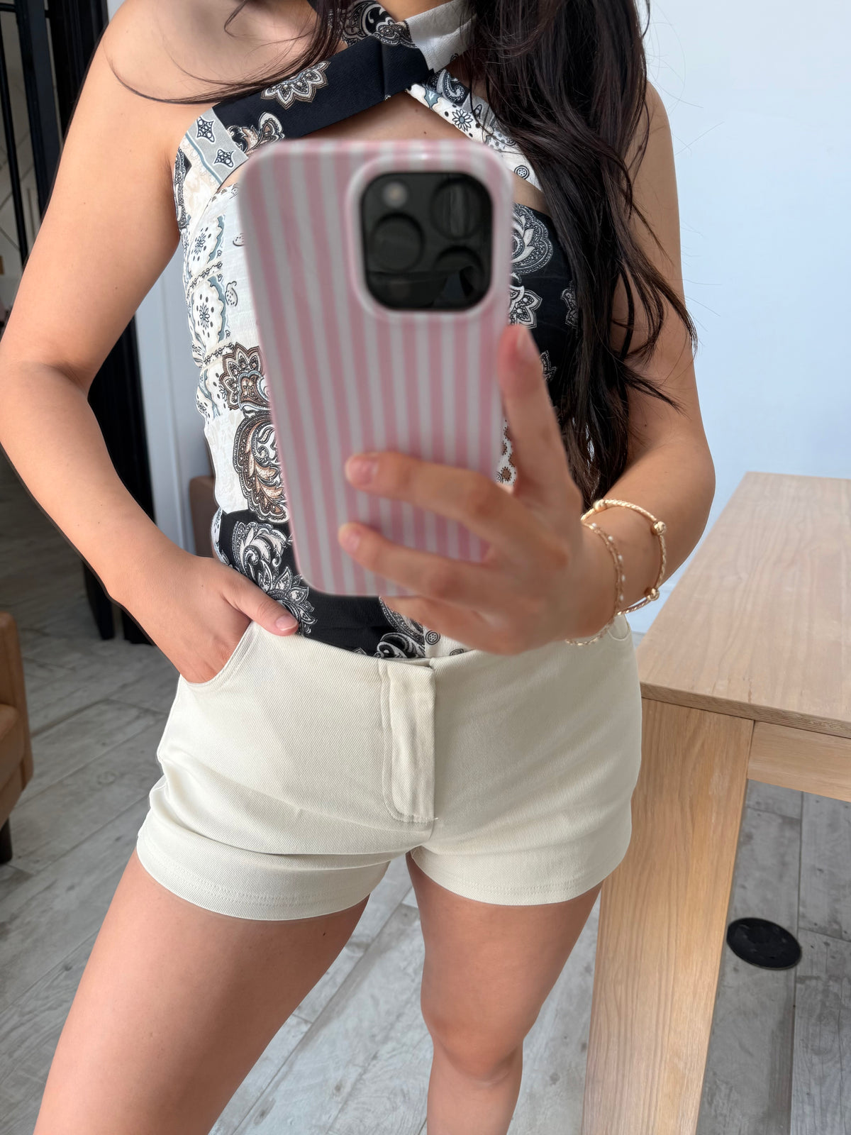 Tan Mini Shorts