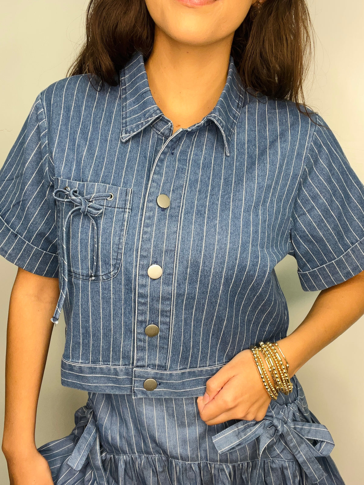 Striped Denim Top
