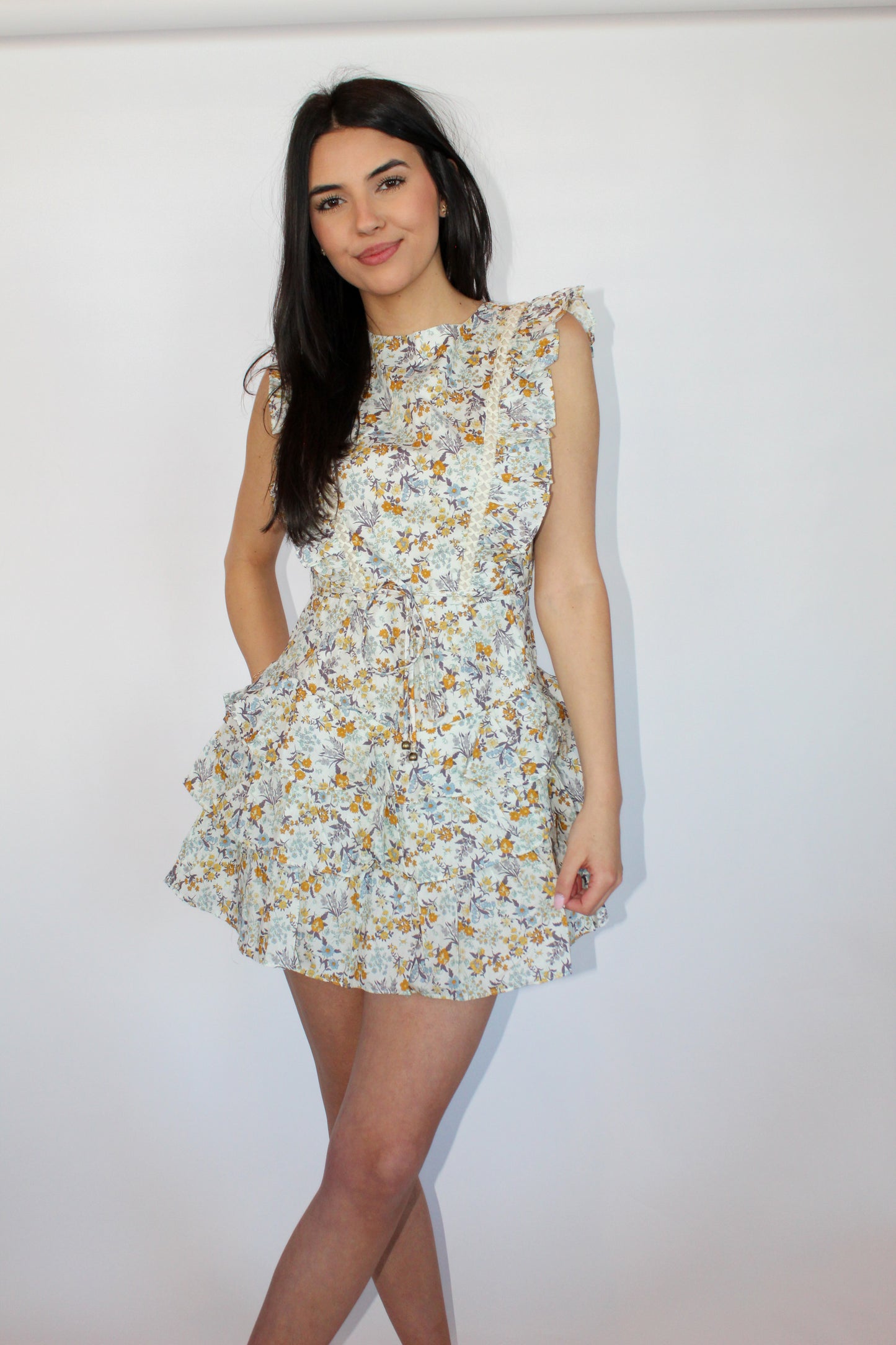 Yellow Multi Floral Romper