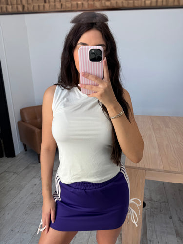 Purple Track Mini Skirt