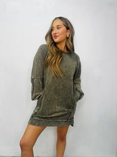 Mineral Washed Mini Dress