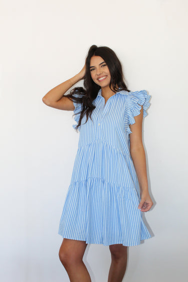 Ruffle Blue Dress