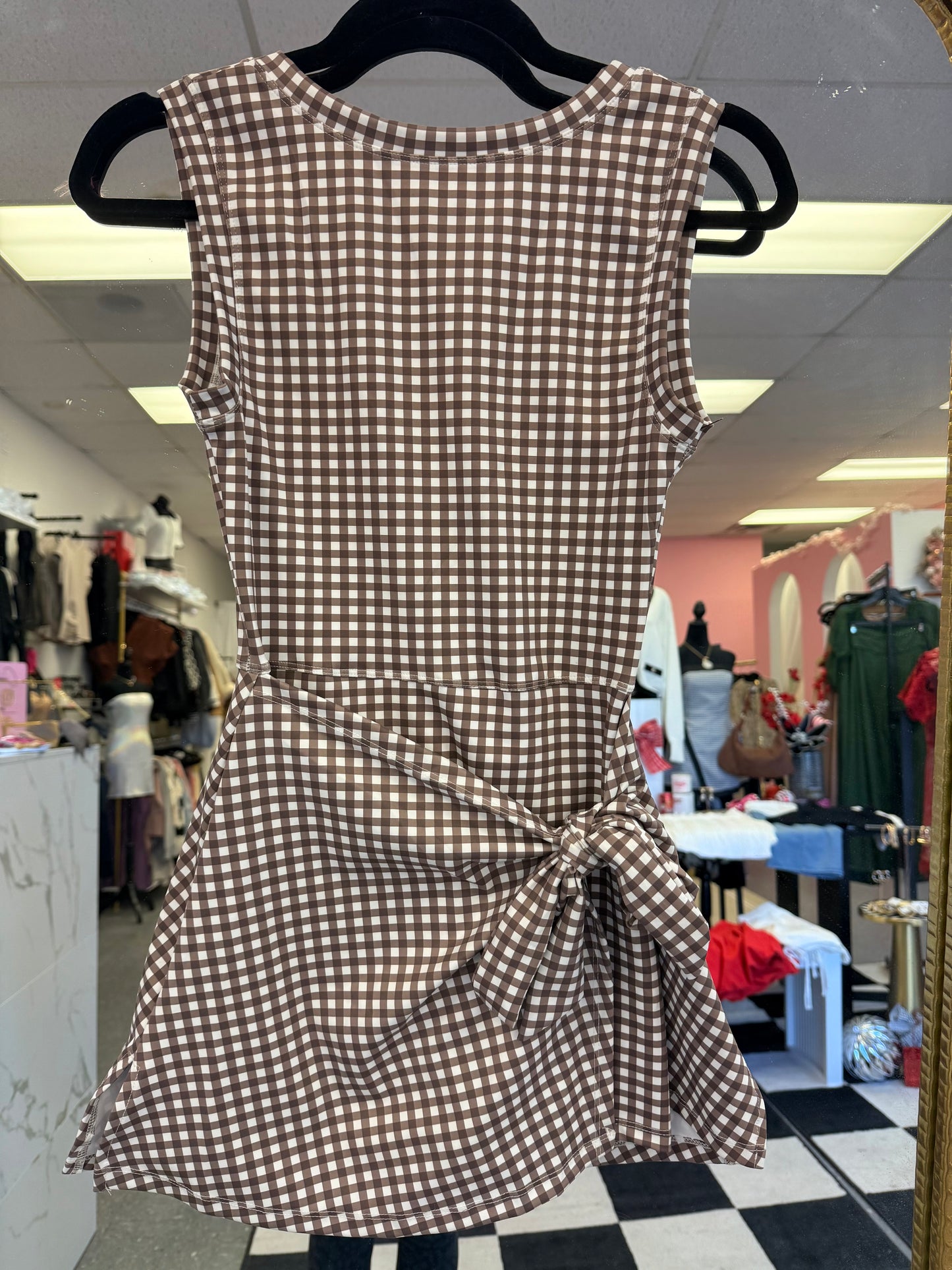 Brown Gingham Dress