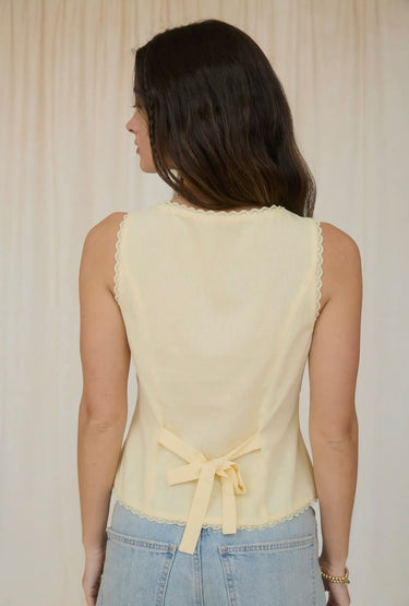 Yellow Scallop Vest Top
