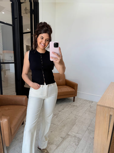 Black Button Down Top