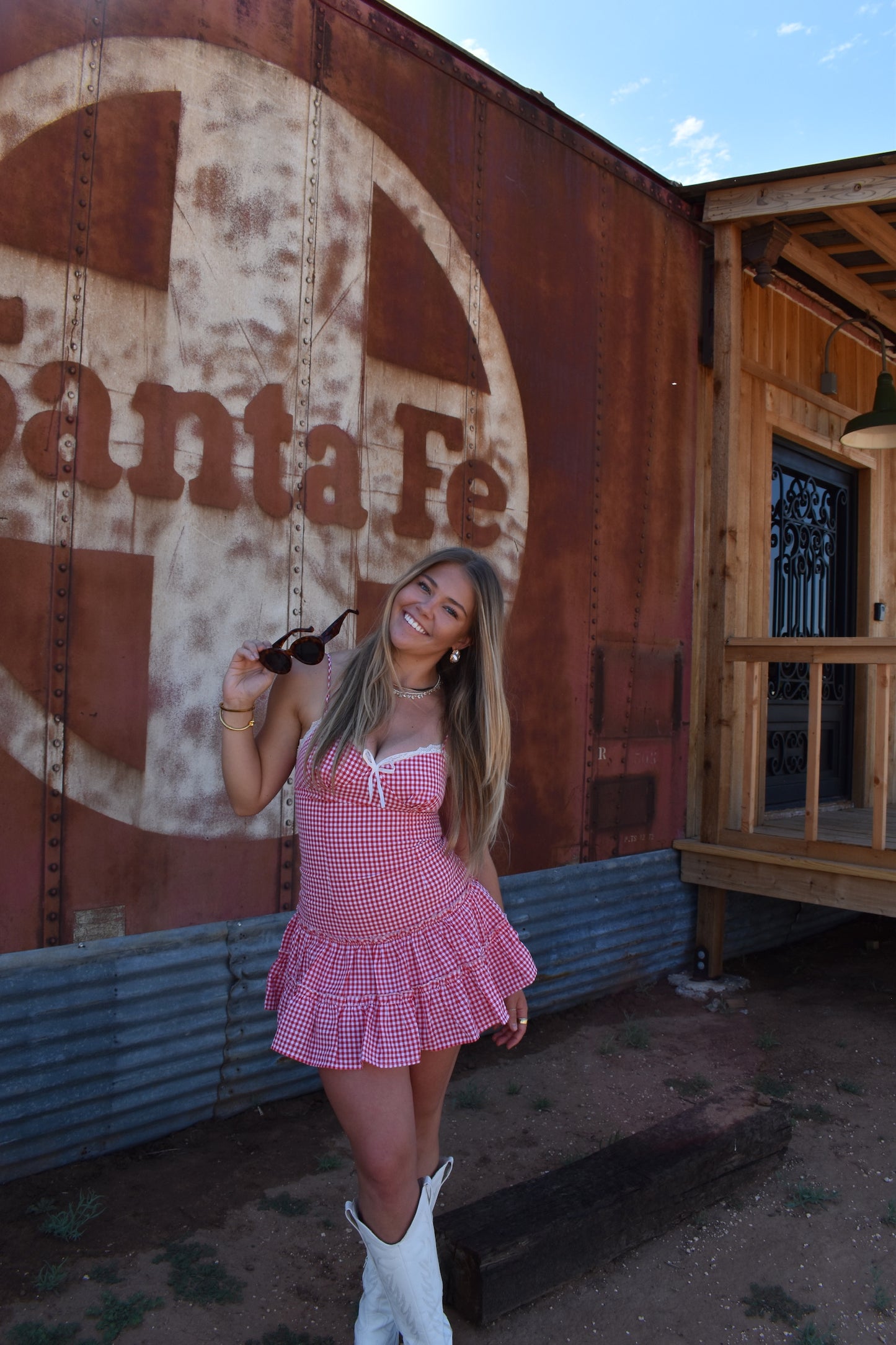 Checker Sweetheart Mini Dress