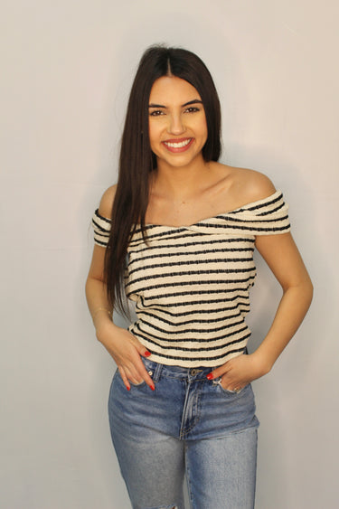 Striped Stretch Crop Top