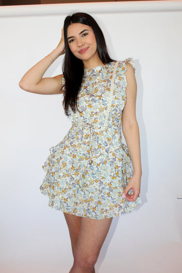 Yellow Multi Floral Romper