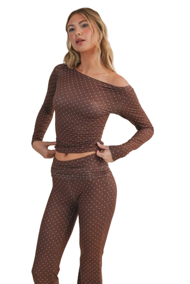 Polka Dot Off the Shoulder Top