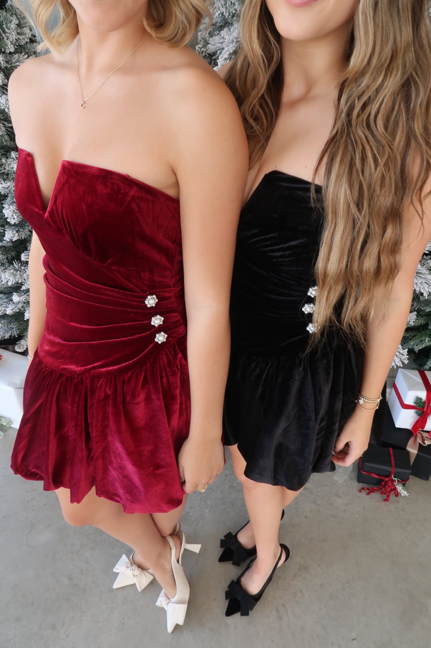 Black Ruffle Tube Dress