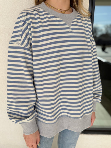 Blue/Cream Oversized Sweater