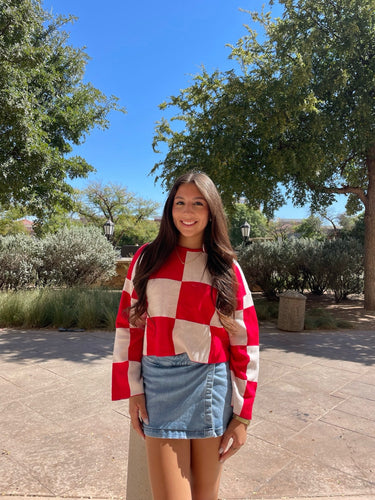 Red Checkered Sweater