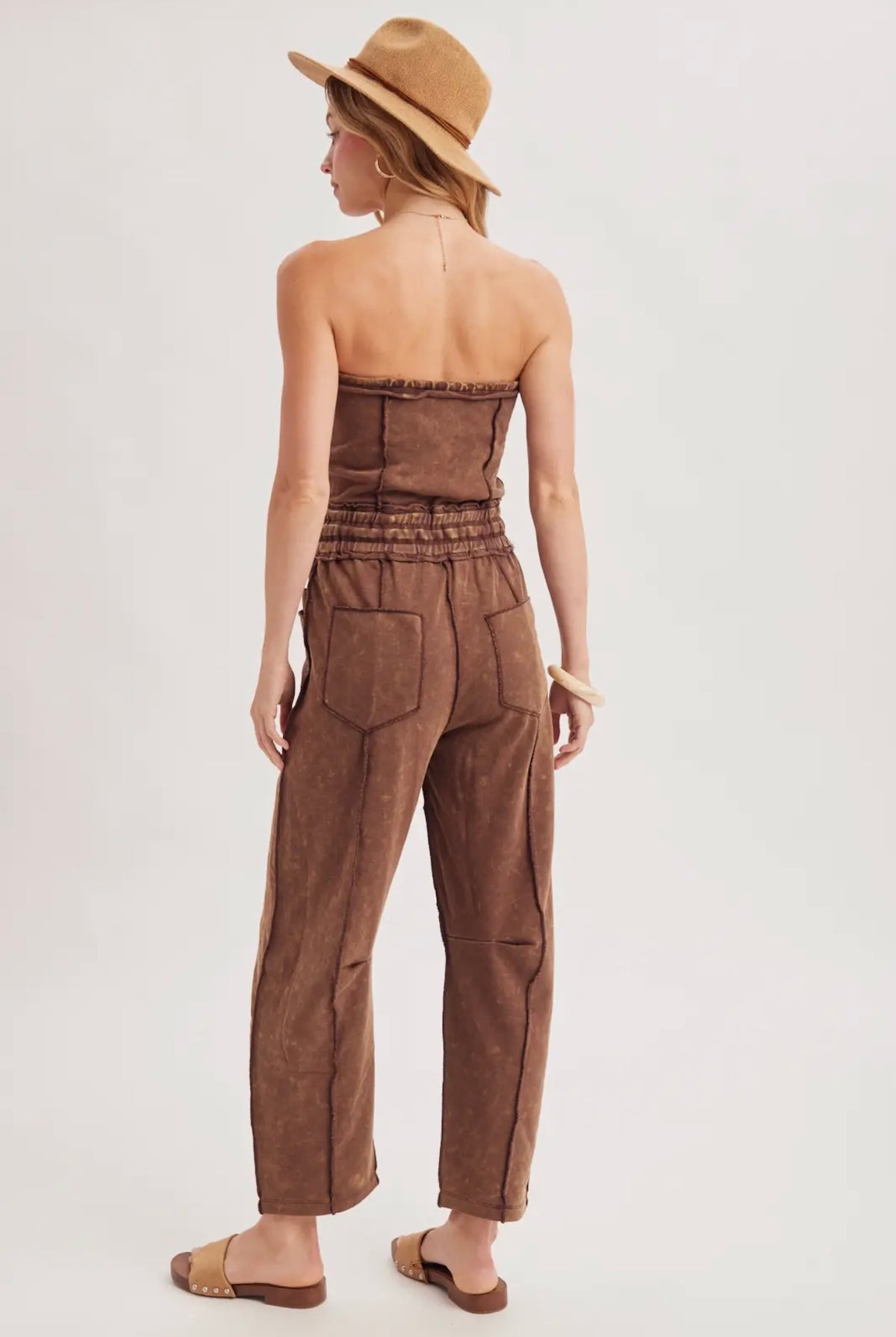 Mocha Washed Jumpsuit