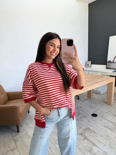 Oversized Stripe Knit Top