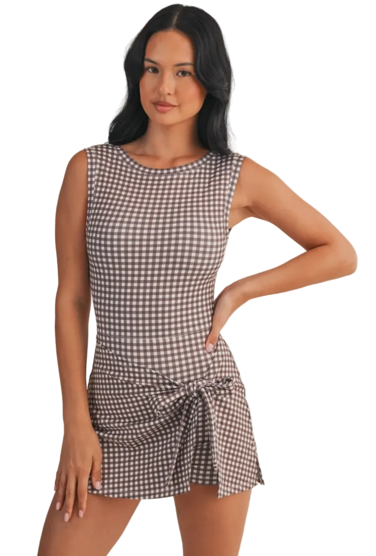 Brown Gingham Dress