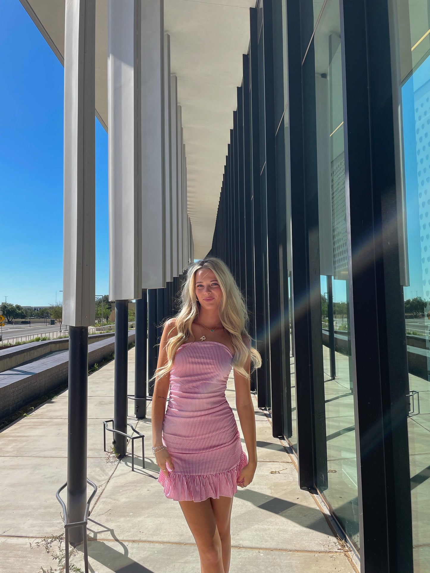Strapless Ruched Mini Dress