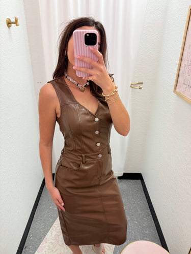 Chocolate Leather Midi