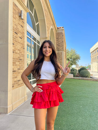 Red Ruffle Skirt