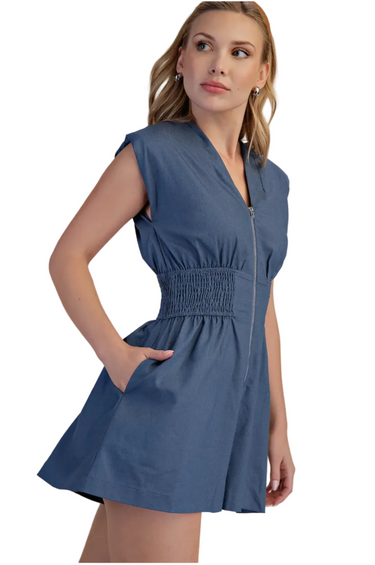 Shoulder Padded Romper