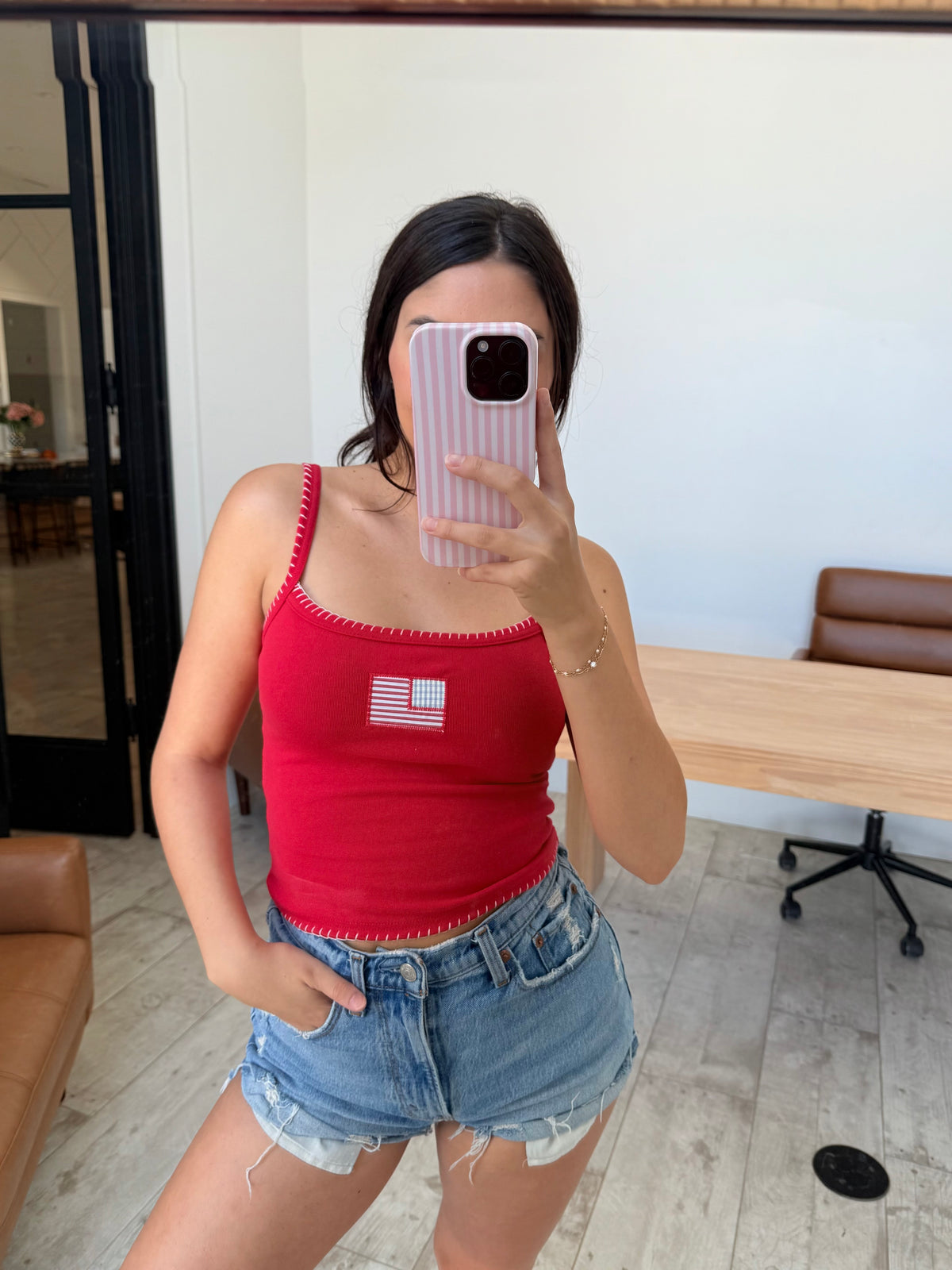 Stitch Detail USA Top