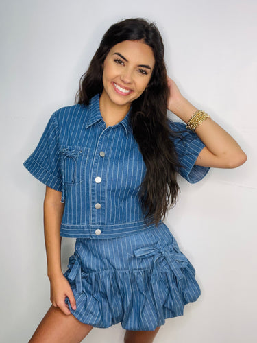 Striped Denim Top