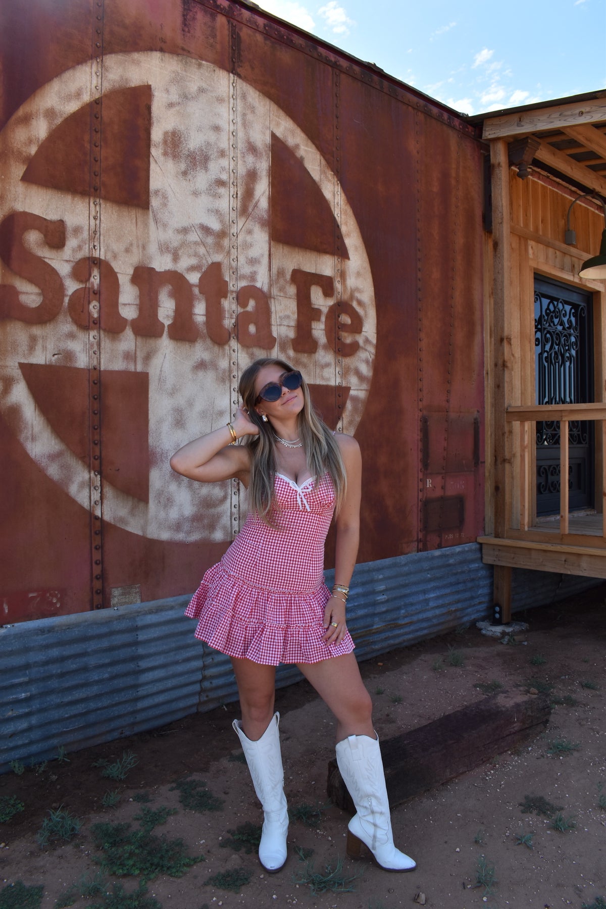 Checker Sweetheart Mini Dress