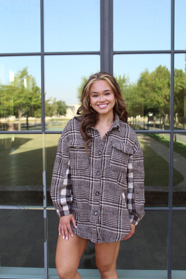 Brown Plaid Shacket