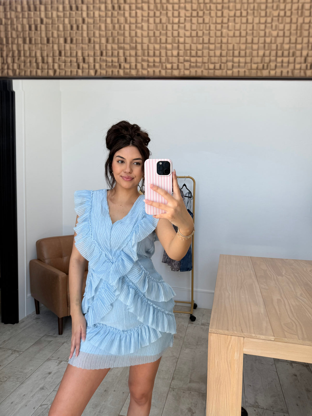 Light Blue Ruffle Dress
