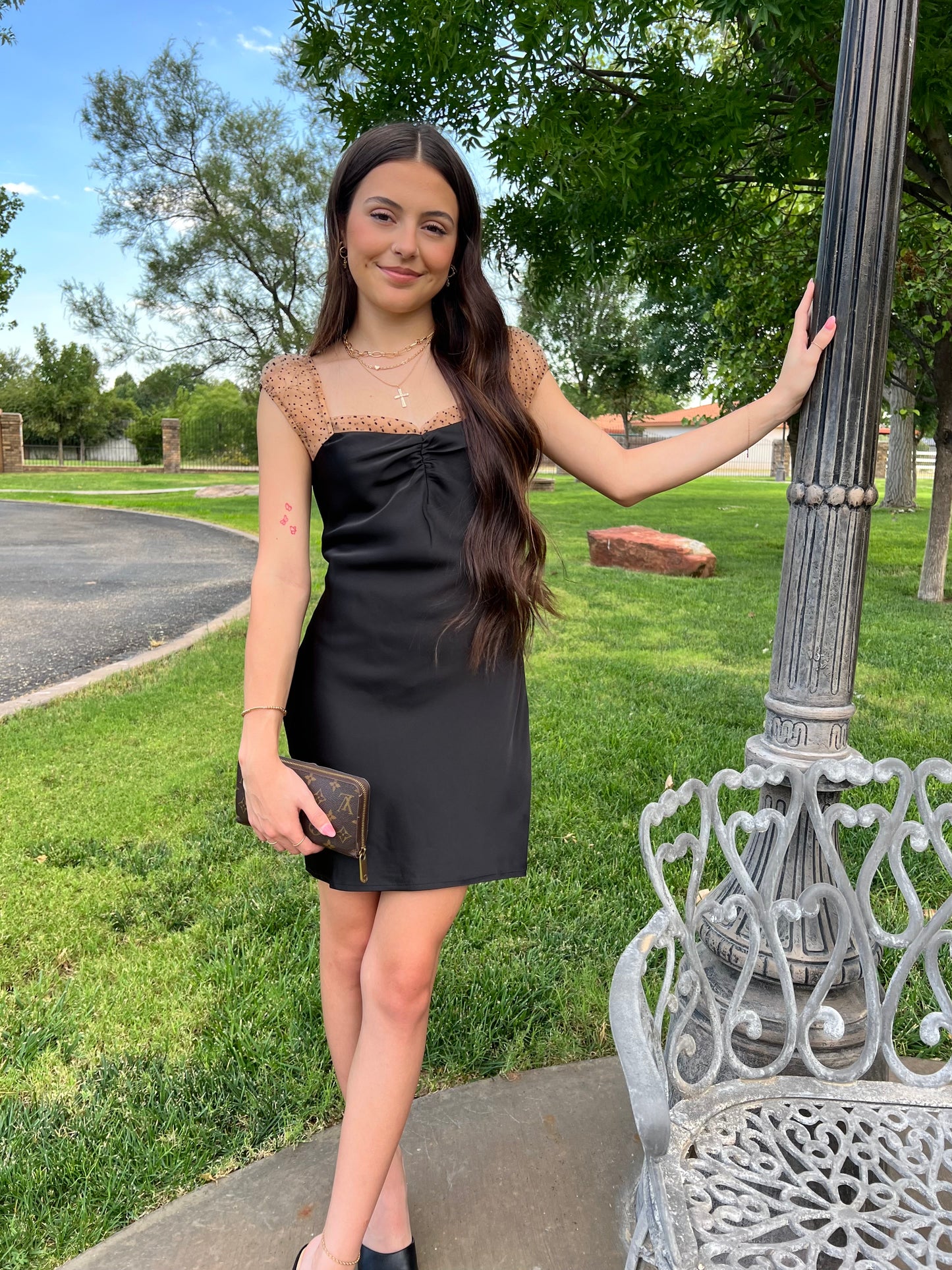 Puff Cap Mini Dress